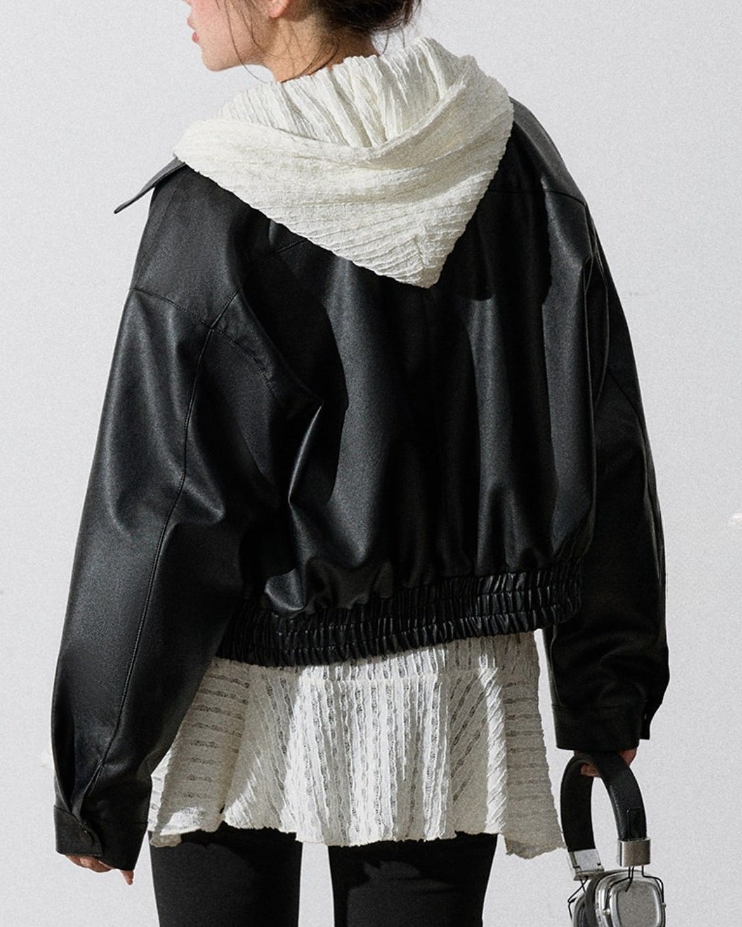 フェイクレザーブルゾン　me094